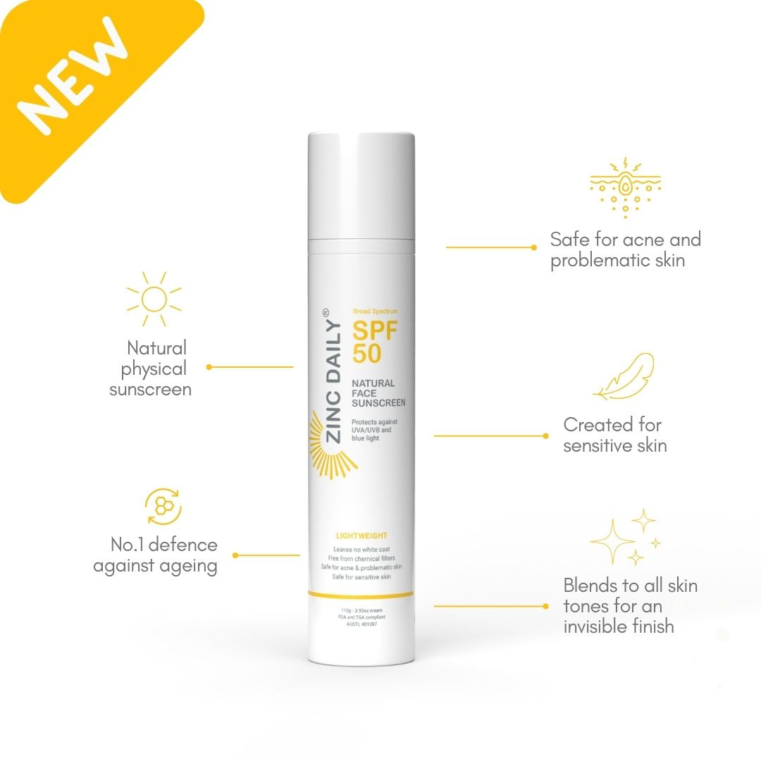 Zinc Daily SPF50 Natural Face Sunscreen